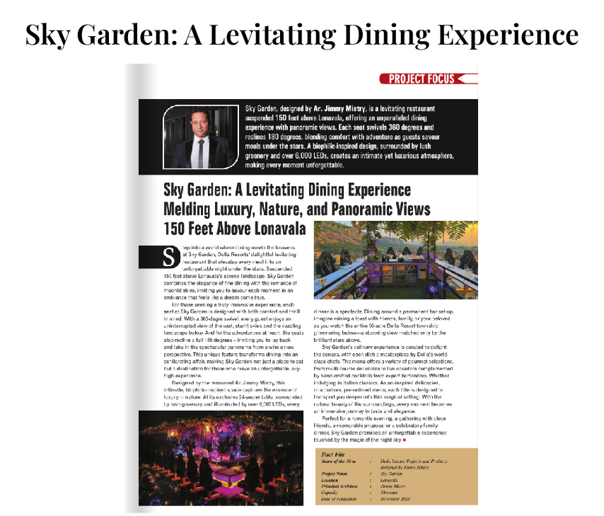 Sky Garden: A levitating dining experience.